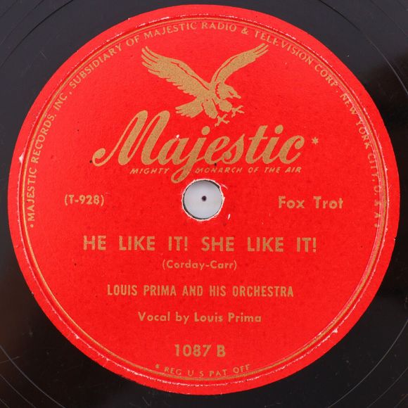 Louis Prima - A Gal In Calico / He / She Like It! - 1946 10" 78 rpm Record 1087 - Picture 3 of 16